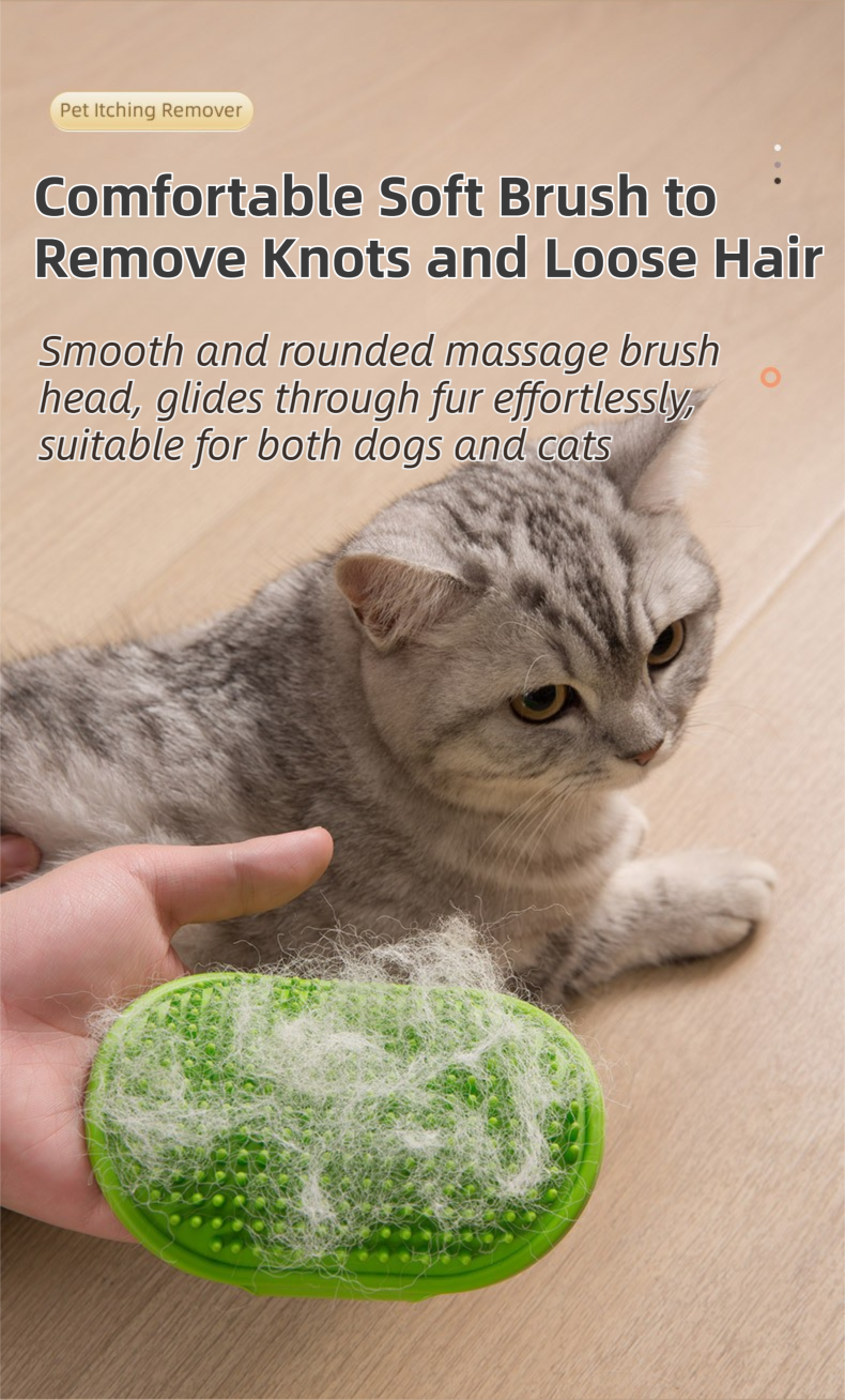 3-Pack Black Multi-Functional Adjustable Silicone TPR Pet Grooming Massage view 3