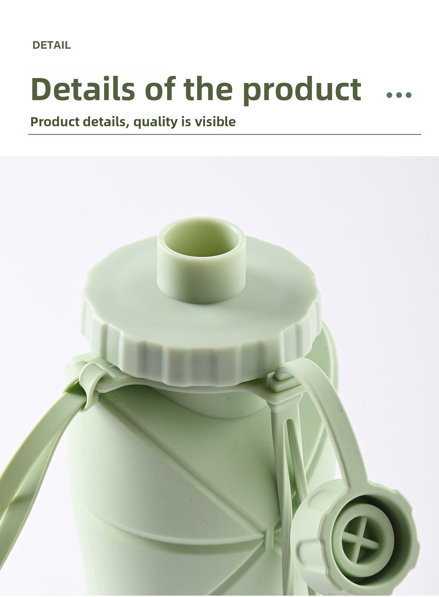 Blue Portable Food Grade Silicone Collapsible Sports Water Bottle 600ML view 5