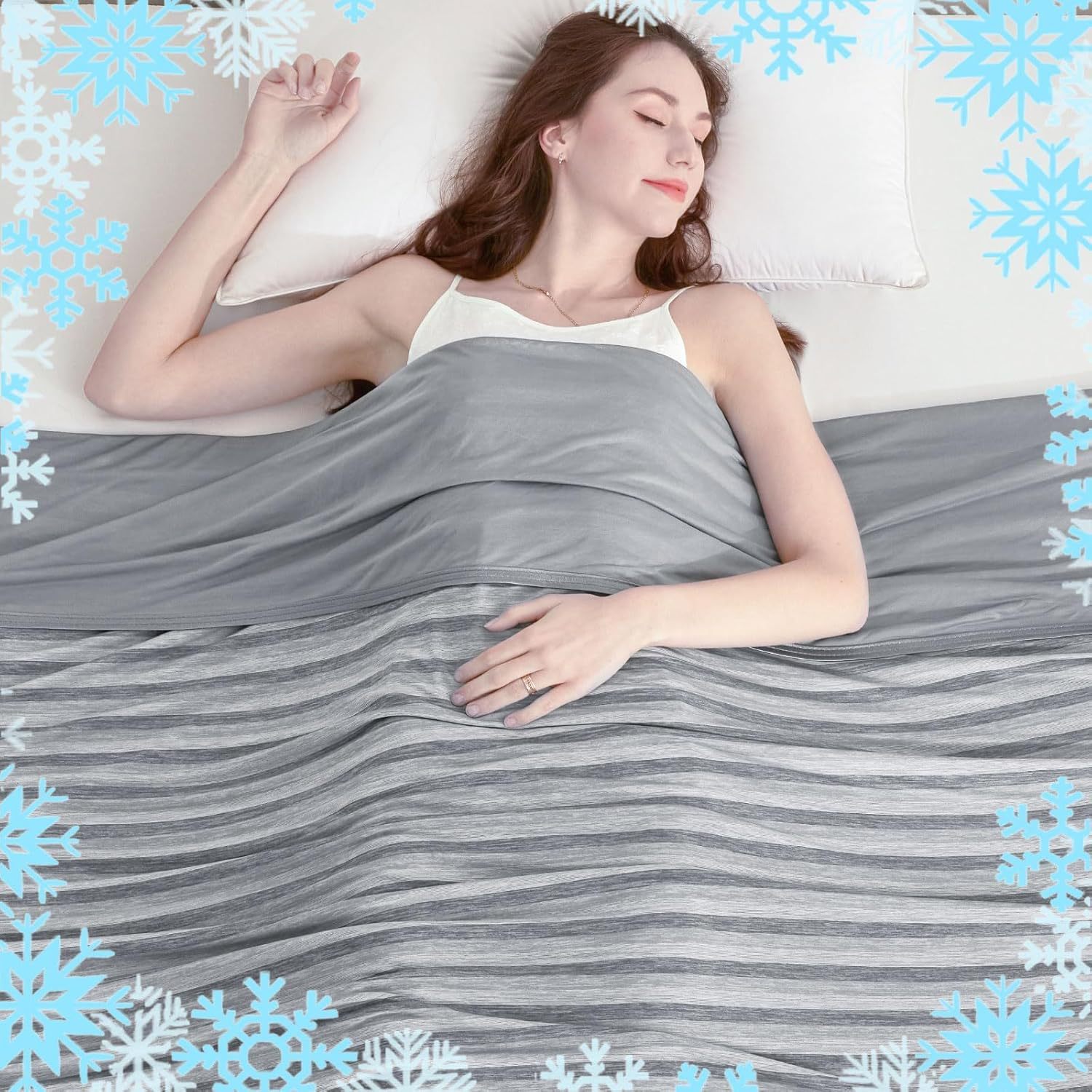 Dark Grey Queen Size 200x150CM Cooling Blanket for Hot Sleepers - Lightweight