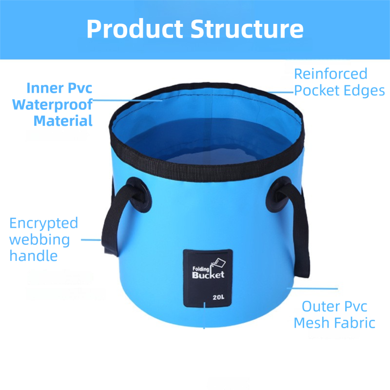 20L Rose Red Outdoor PVC Folding Water Bucket - Portable Fishing Barrel view 3