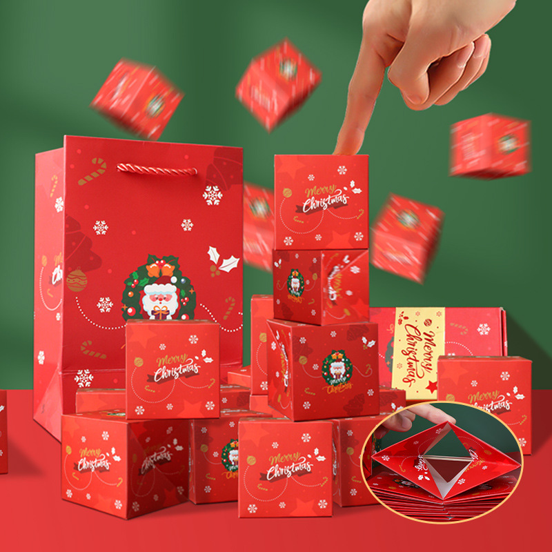 Blue Pop-Up Jumping Gift Box Set (10 Bouncing Boxes) - Christmas view 3