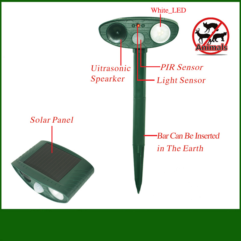 Model 704 Solar Powered Animal Repeller - High-Performance Ultrasonic & view 4