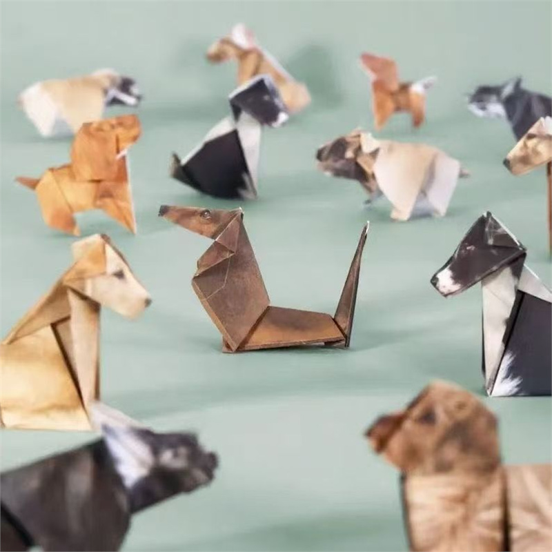 DIY Geometric Origami Kit for Kids Total 100 Sheets - Semi-Finished Cat and view 3