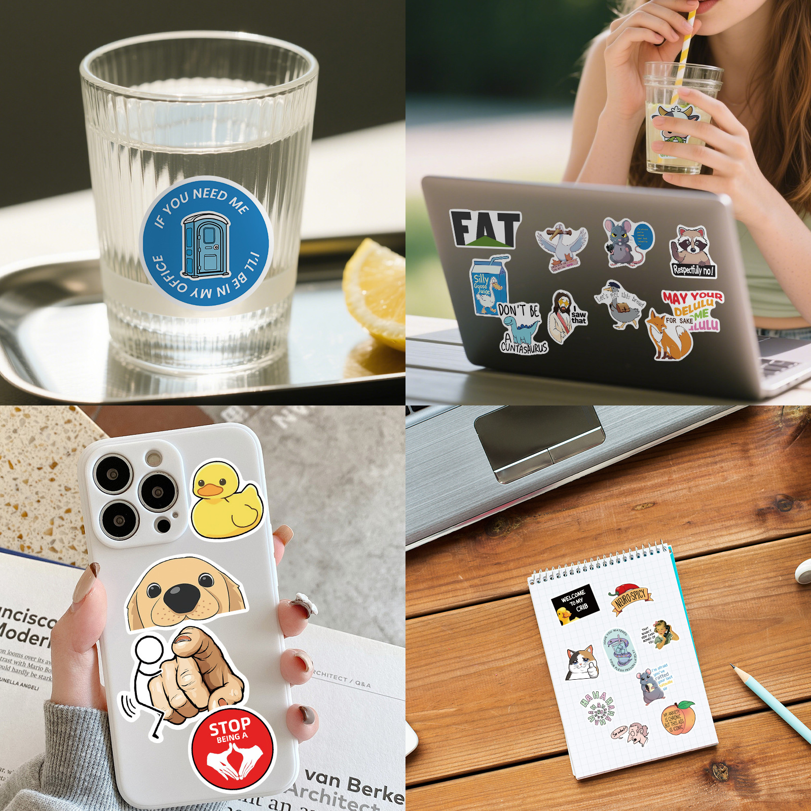 300 Pcs Prank Meme Graffiti Stickers Pack - Waterproof PVC Personalized Decals view 2