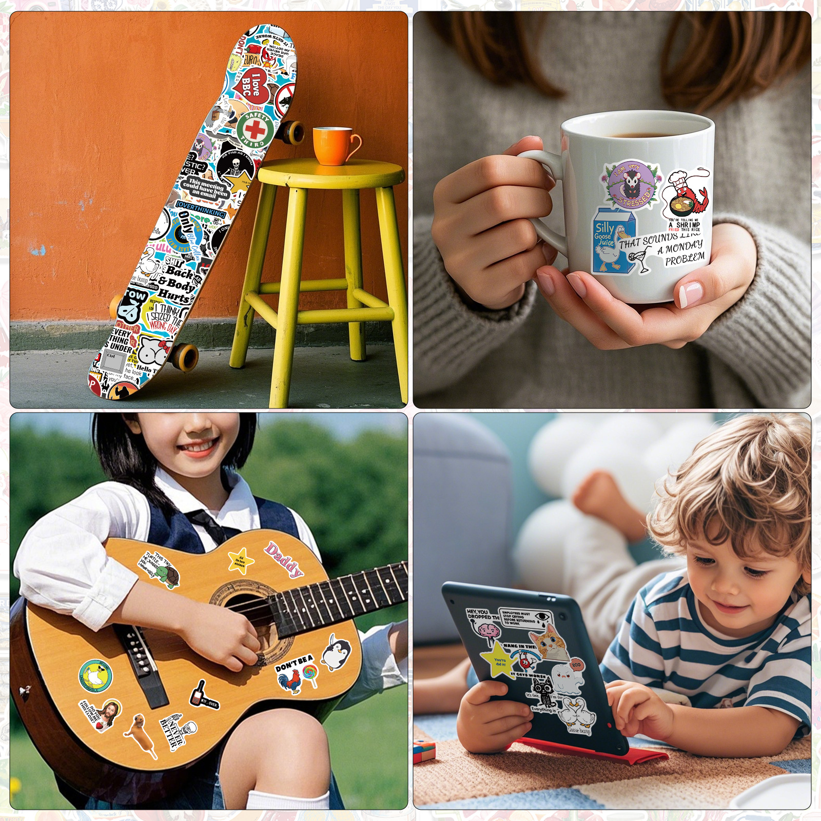 300 Pcs Prank Meme Graffiti Stickers Pack - Waterproof PVC Personalized Decals view 3