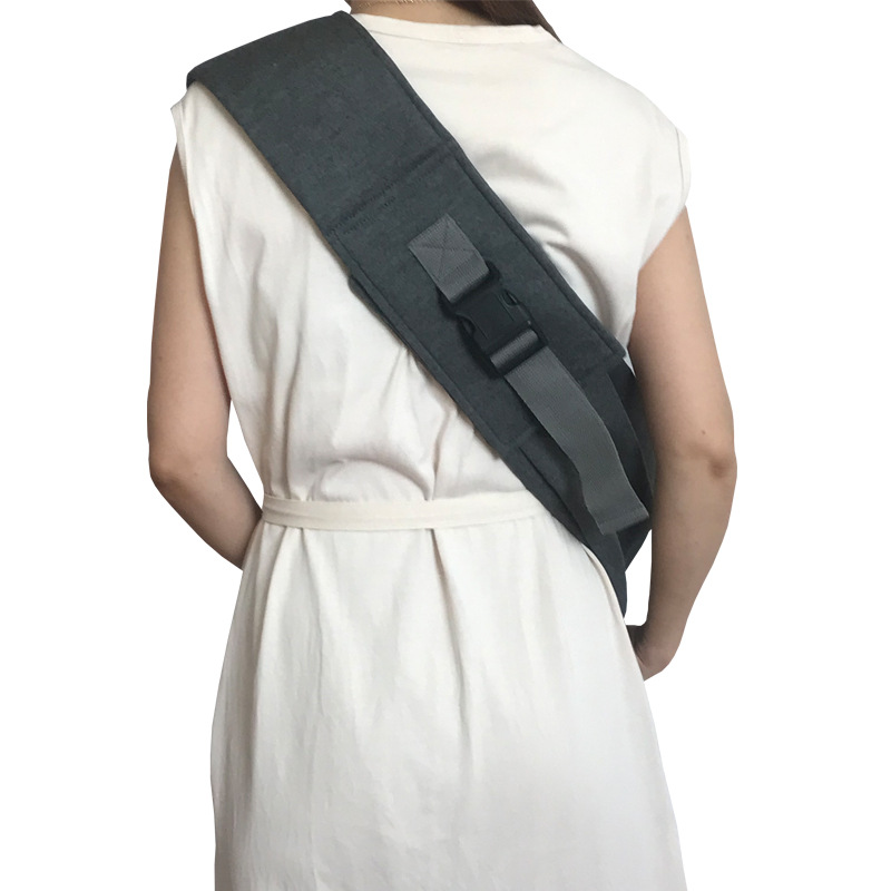 Dark Grey Adjustable Pet Carrier Sling Bag - Comfortable Wide Shoulder Strap view 2