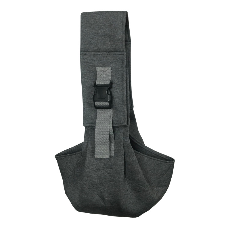 Light Grey Adjustable Pet Carrier Sling Bag - Comfortable Wide Shoulder Strap view 3