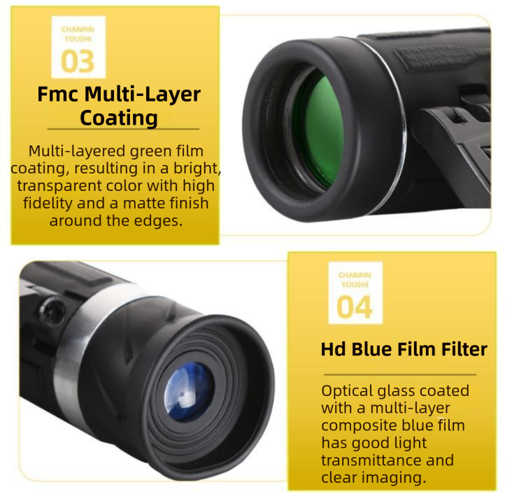 500x25 High Power HD Binoculars - Portable Concert Telescope with Phone view 5