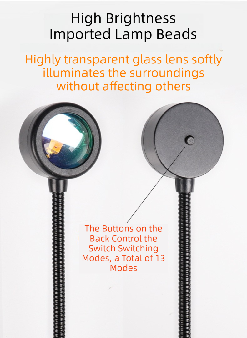 Gradient Rainbow 7-Color Sunset Projection Lamp - Creative USB Retro view 7