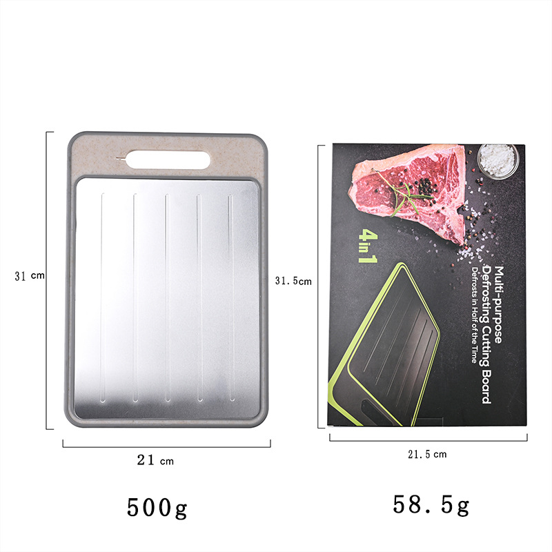 Beige Aluminum Fast Thawing Dual-Sided Cutting Board(31x21CM)