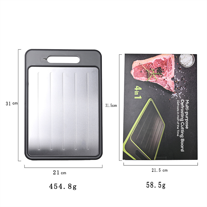 Grey Aluminum Fast Thawing Dual-Sided Cutting Board(31x21CM) - Multifunctional