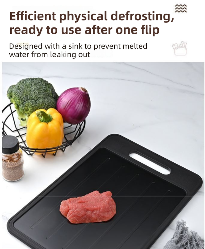 Grey Aluminum Fast Thawing Dual-Sided Cutting Board(31x21CM) - Multifunctional view 3