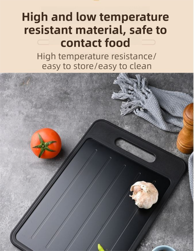 Grey Aluminum Fast Thawing Dual-Sided Cutting Board(31x21CM) - Multifunctional view 5