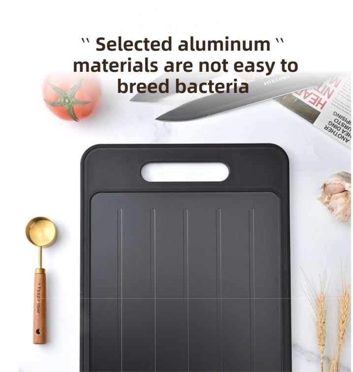 Black Aluminum Alloy Fast Thawing Dual-Sided Cutting Board(36.5x25CM) view 3