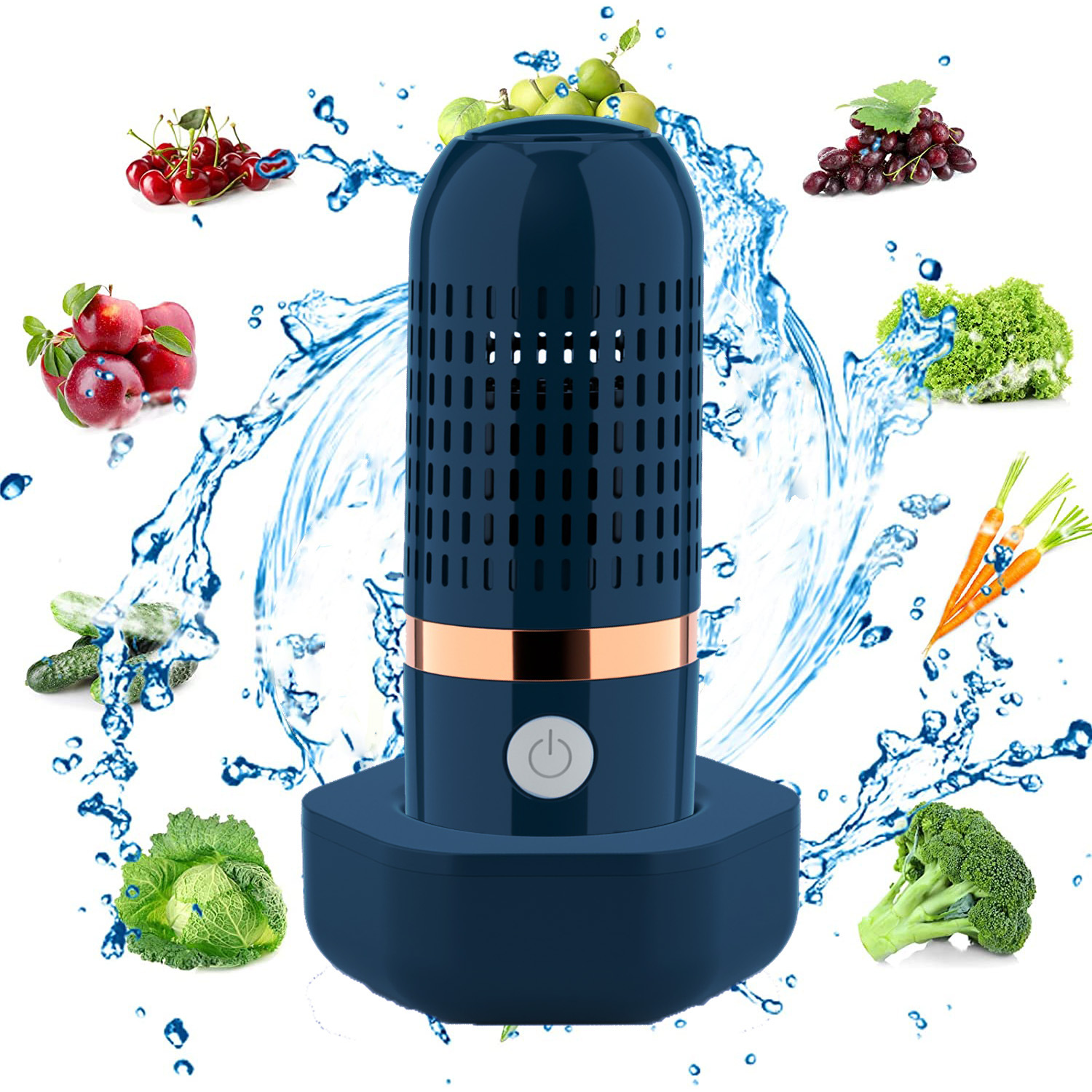 Blue Wireless Capsule Fruit and Vegetable Purifier(16x5.4CM) - Portable Food