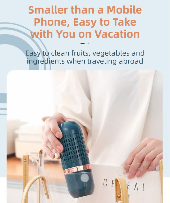 Blue Wireless Capsule Fruit and Vegetable Purifier(16x5.4CM) - Portable Food view 8