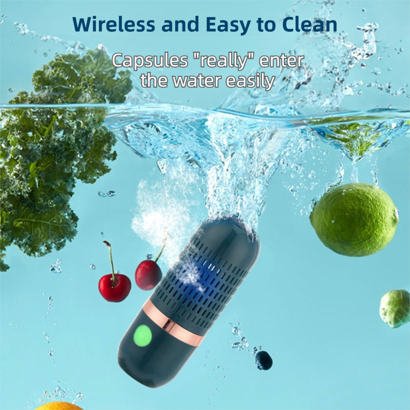 Yellow Wireless Capsule Fruit and Vegetable Purifier(16x5.4CM) - Portable Food view 2