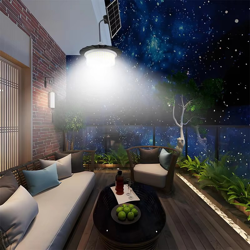 244 LED Solar Motion Sensor Pendant Light - IP65 Waterproof Barn/Patio Light view 2