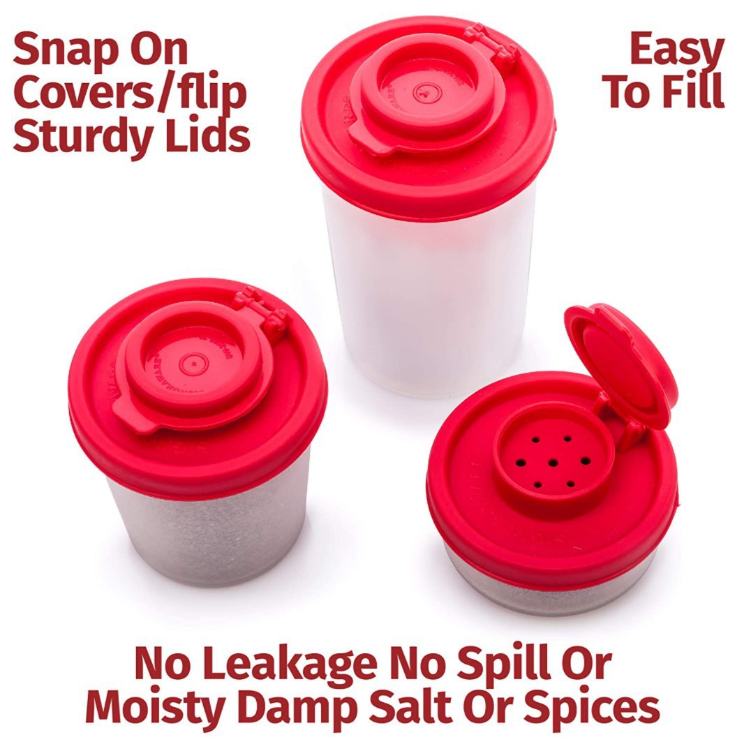 Mini Compact Spice Shaker Set(1 Small + 1 Medium + 1 Large) - Transparent Salt view 3