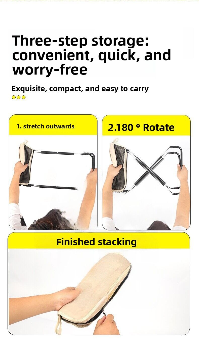 Khaki Foldable Compact Handbag With Stool - Ultralight Travel Seat with view 6