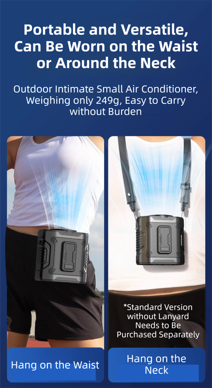 Dark Green Portable Waist Fan - Construction Site Cooling Solution with 360° view 6