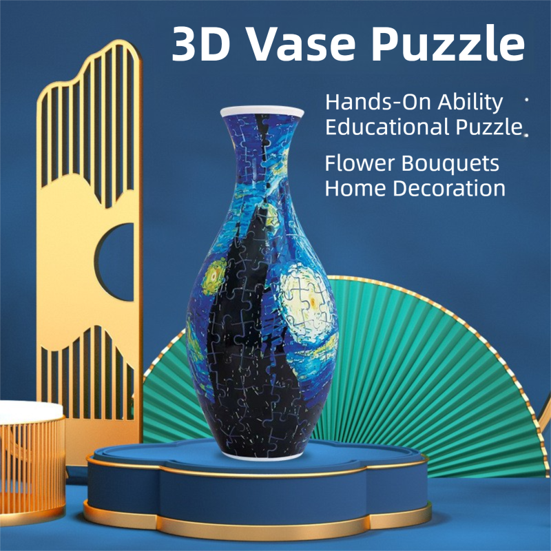 160 PCS Autumn 3D Puzzle Vase - DIY Interlocking Flower Vase Kit view 2