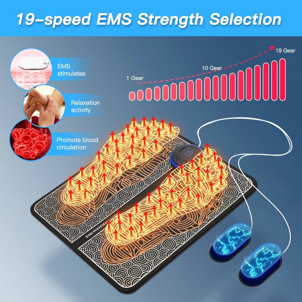 EMS Foot Massager Mat - Pulse Device for Foot Reflexology view 2