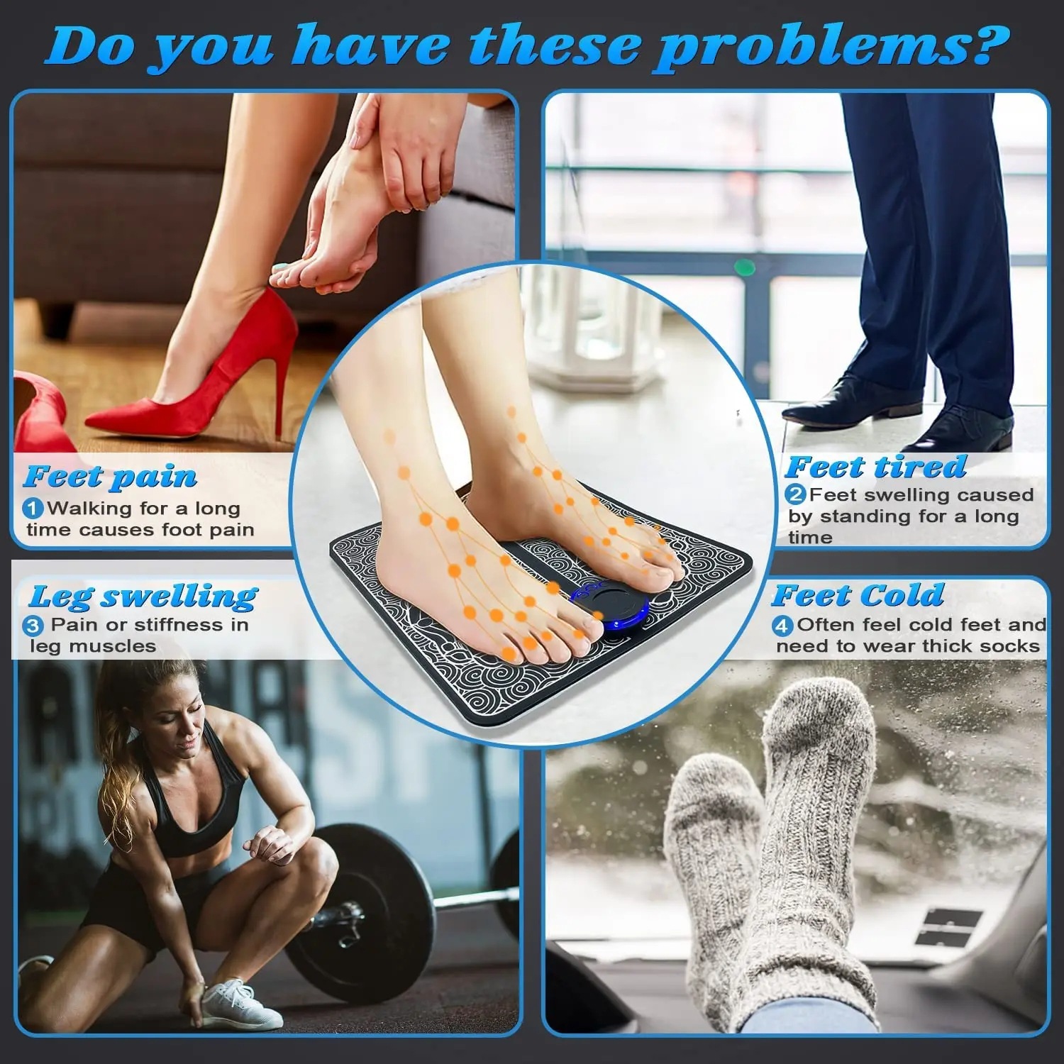 EMS Foot Massager Mat - Pulse Device for Foot Reflexology view 4
