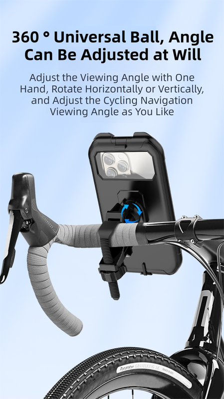 Black Bicycle Waterproof Phone Holder - Handlebar Mount with Sensitive Touch view 3