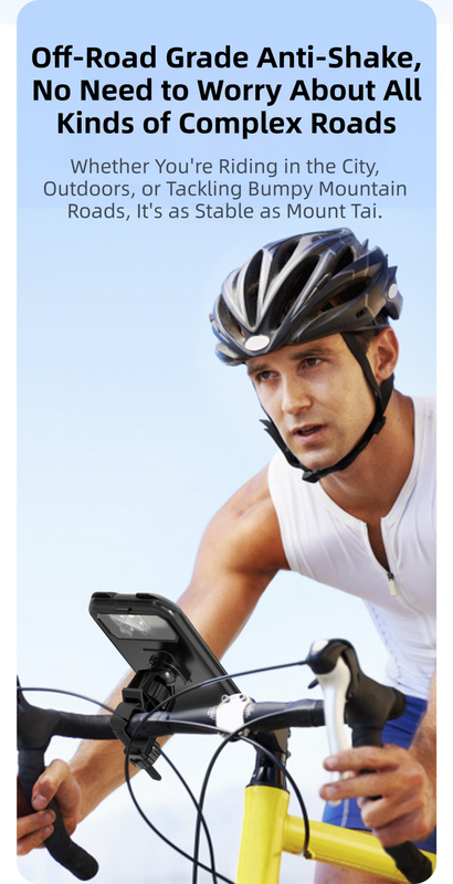 Black Bicycle Waterproof Phone Holder - Handlebar Mount with Sensitive Touch view 7