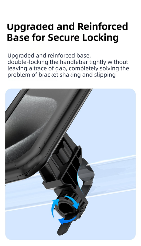 Black Bicycle Waterproof Phone Holder - Handlebar Mount with Sensitive Touch view 8