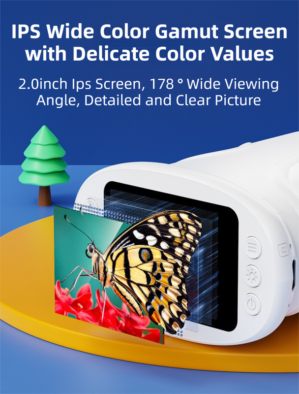 Pink Kids Handheld Digital Microscope - 2.4-inch HD Portable Magnifier with view 2
