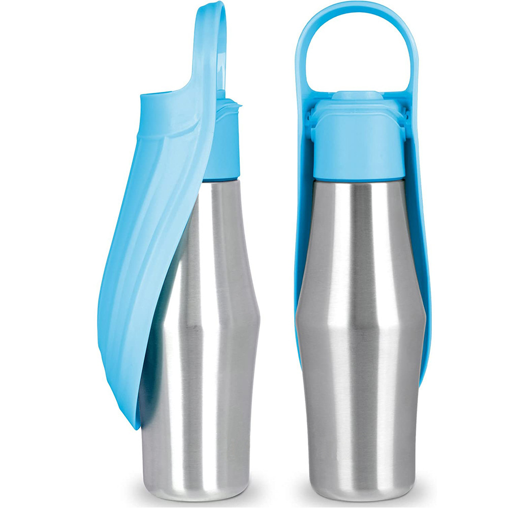 Light Blue 27oz Food-Grade 304 Stainless Steel Pet Water Bottle - Portable Dog