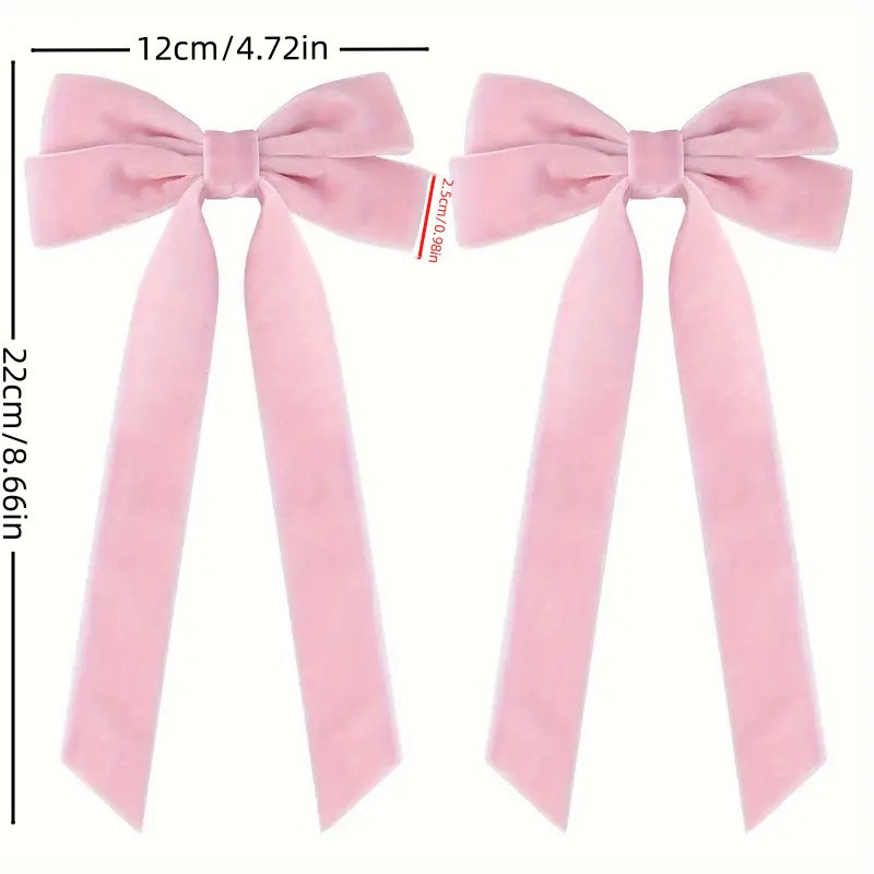 Luxury Velvet Bow Hair Clip Set (10 Pcs) - Simple Fashion Accessory for view 6