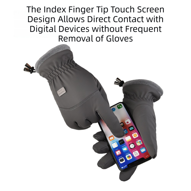 2-Pair Grey Thermal Winter Gloves for Men and Women - Waterproof Windproof & view 2