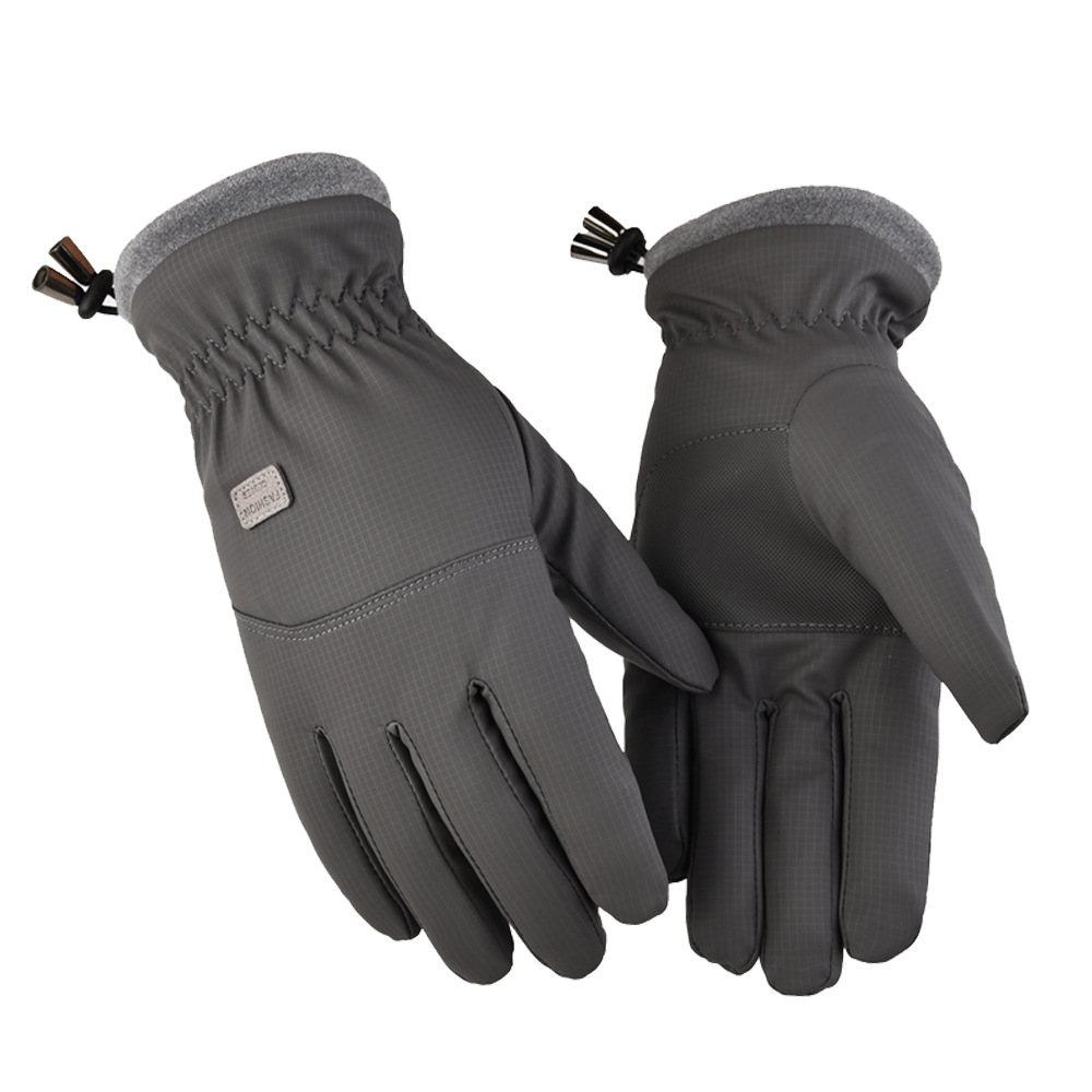 2-Pair Grey Thermal Winter Gloves for Men and Women - Waterproof Windproof &