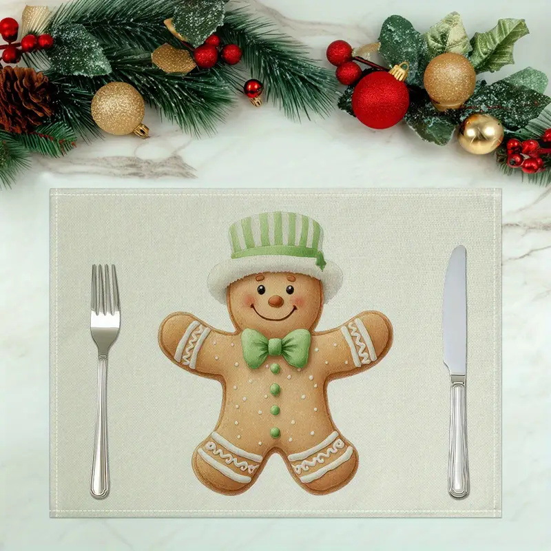4-Pack Festive Printed Insulated Placemat for Australian Summer Holidays