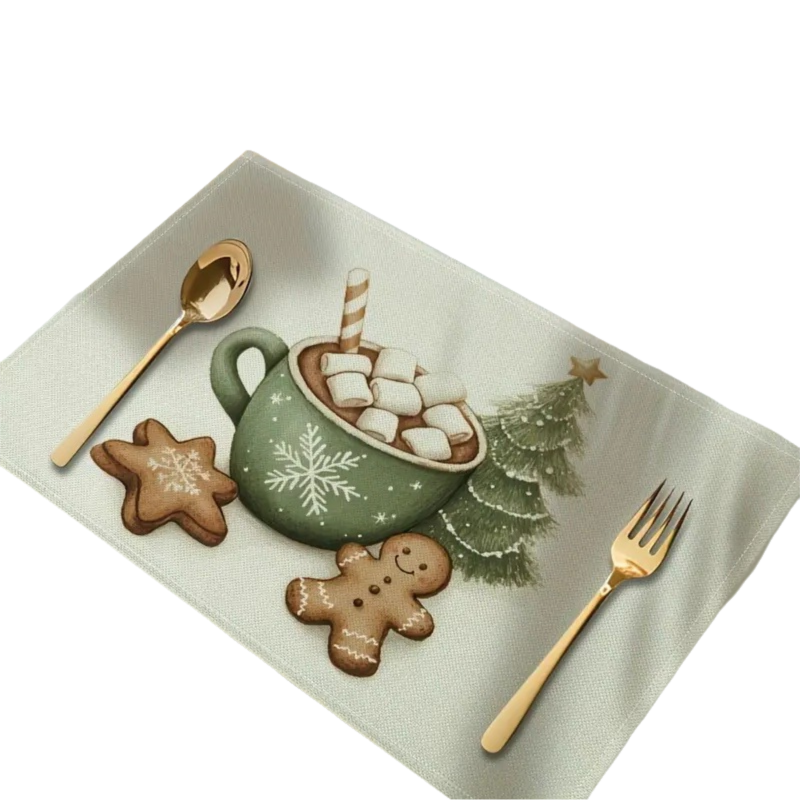 4-Pack Festive Printed Insulated Placemat for Australian Summer Holidays view 2
