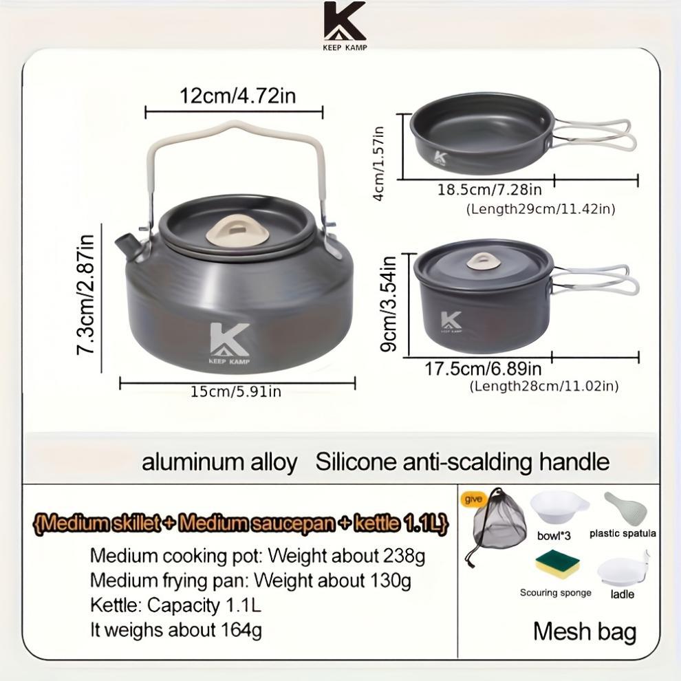 Portable & Foldable Outdoor Cookware Set - Lightweight Camping Pot view 3