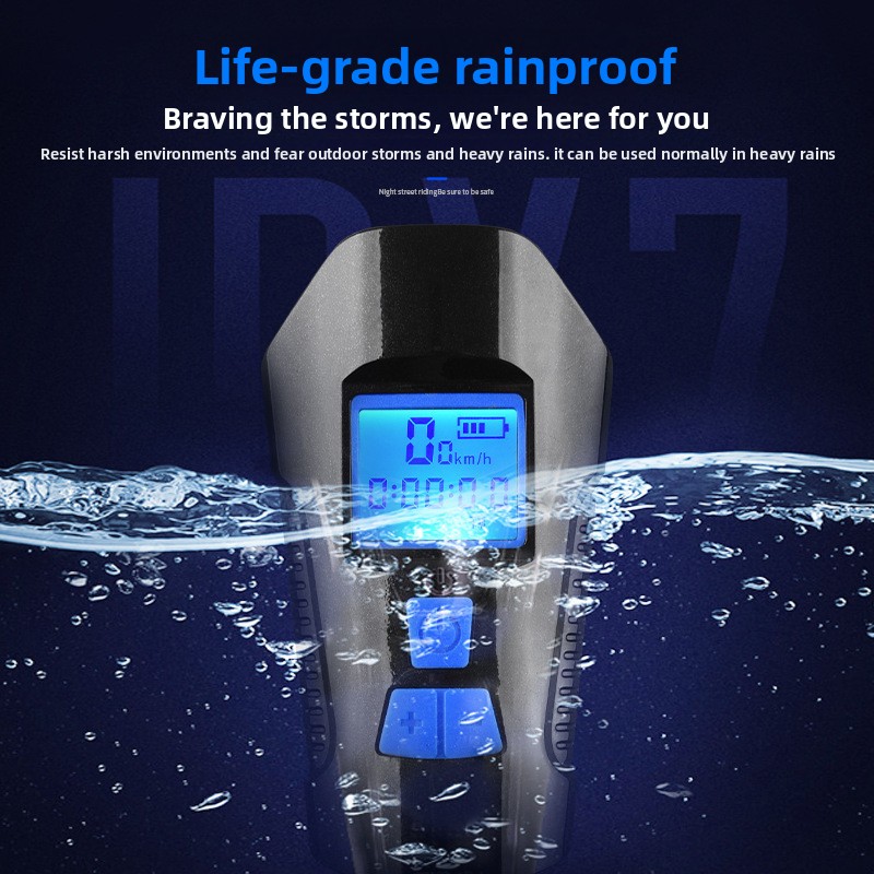 Black Professional 3-in-1 Waterproof Bicycle Headlight with Integrated view 5