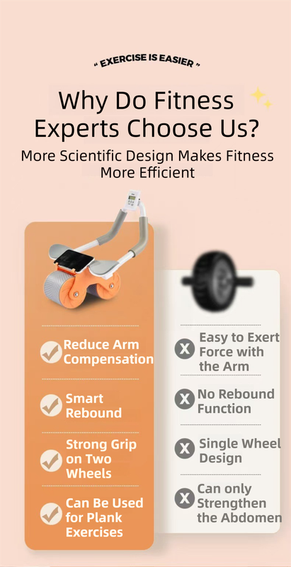 Black Multifunctional Abdominal Roller with Automatic Rebound - Core Strength view 4