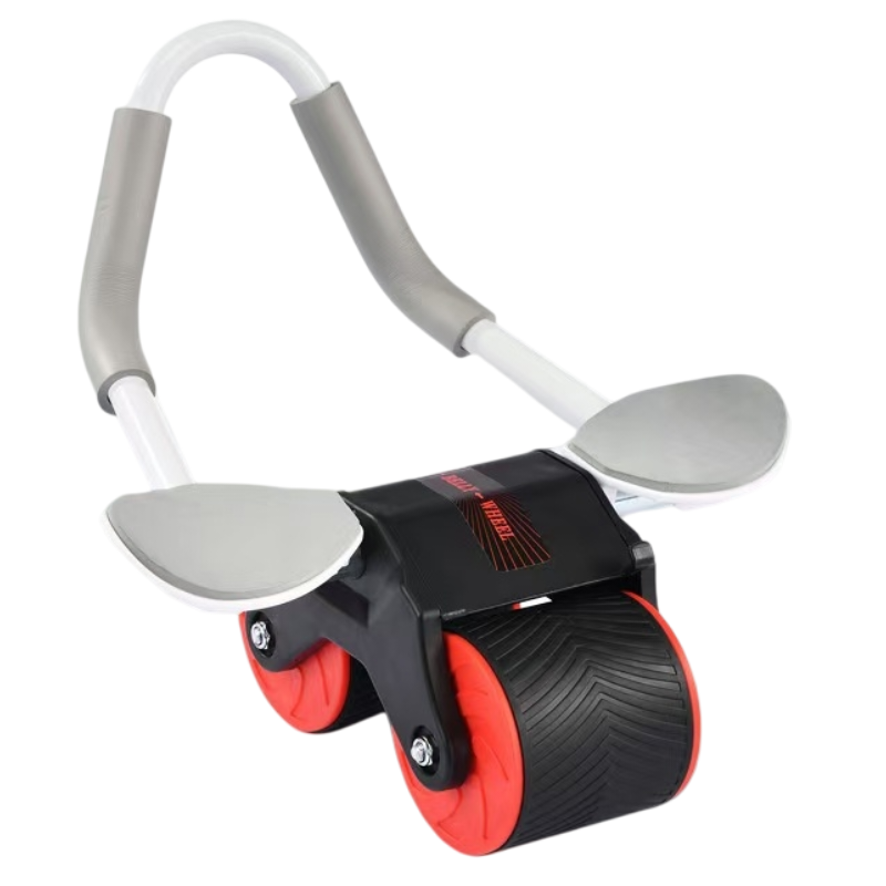 Red Multifunctional Abdominal Roller with Automatic Rebound - Core Strength