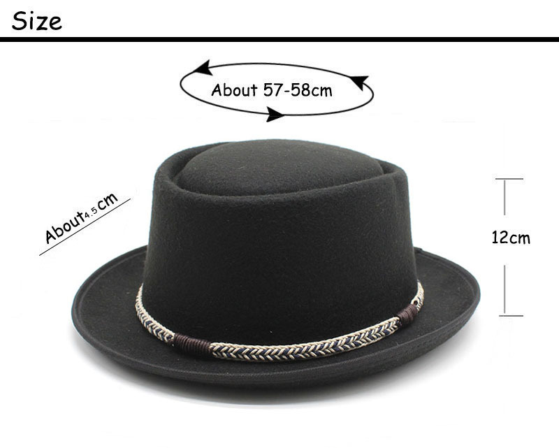 Coffee Brown Unisex Stylish Pure Woolen Short-Brimmed Fedora - Classic British view 2
