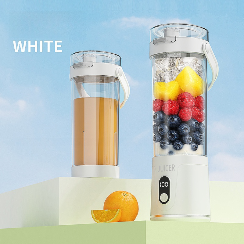 White Portable 600ml Wireless Juicer Blender with 12-Leaf Blades - 20