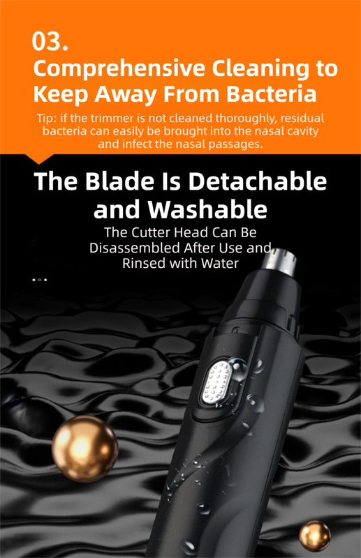 CX-D2 Blue Electric Nose Hair Trimmer(12x2.5CM) - High-Speed 360° Rotating Blade view 5