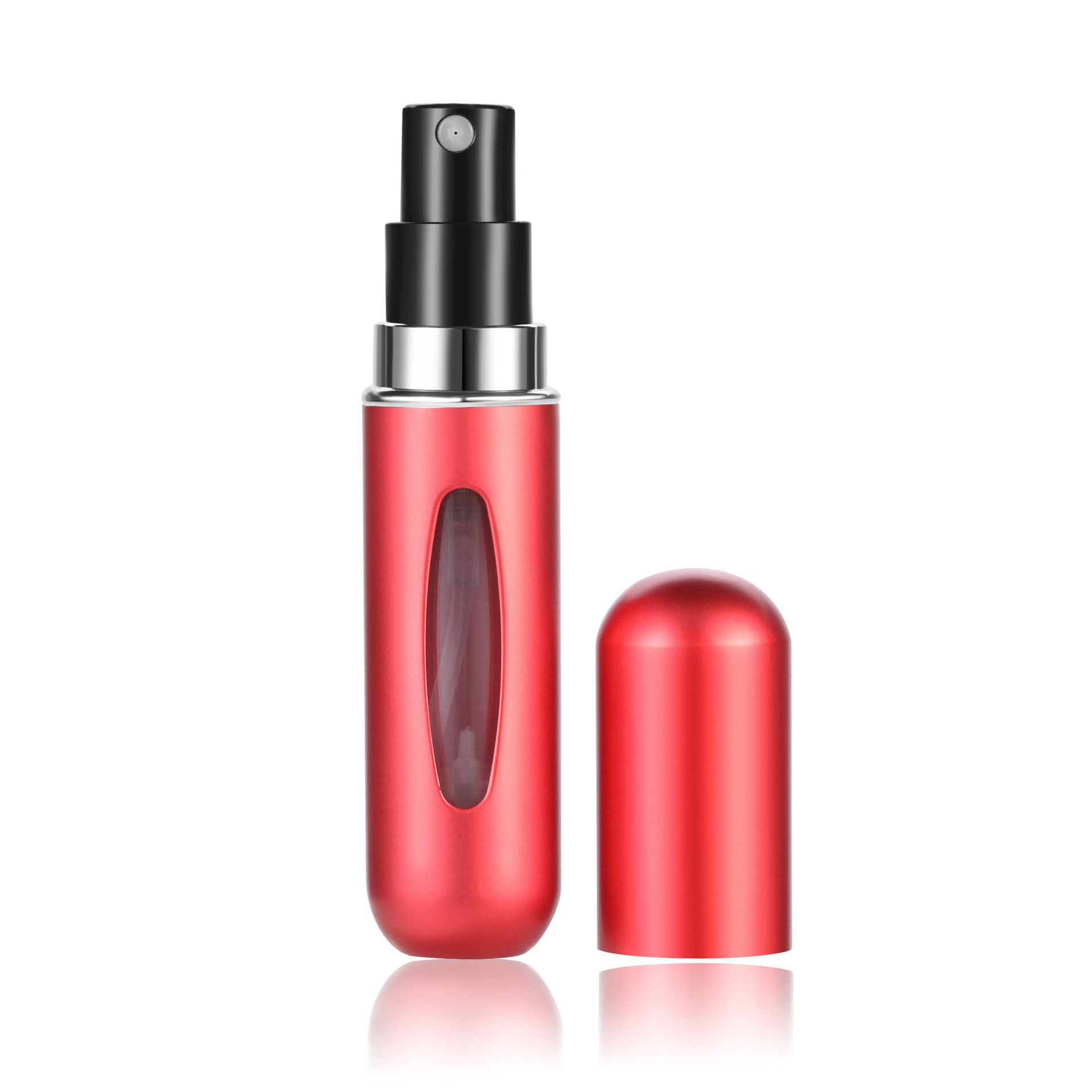 4PCS Red Portable Perfume Atomizer Bottle(5ML) - Refillable Travel Scent Pump Case