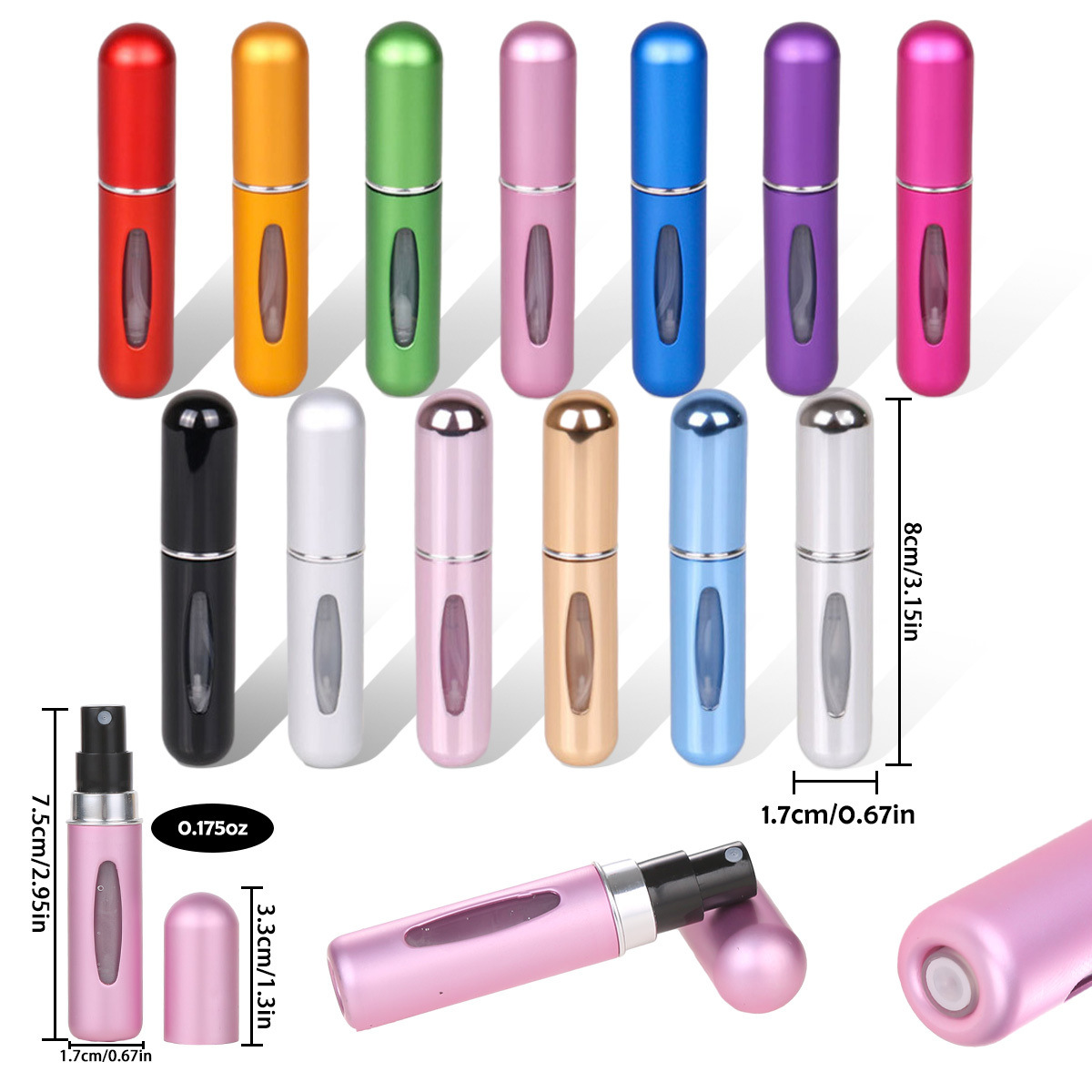 4PCS Red Portable Perfume Atomizer Bottle(5ML) - Refillable Travel Scent Pump Case view 3
