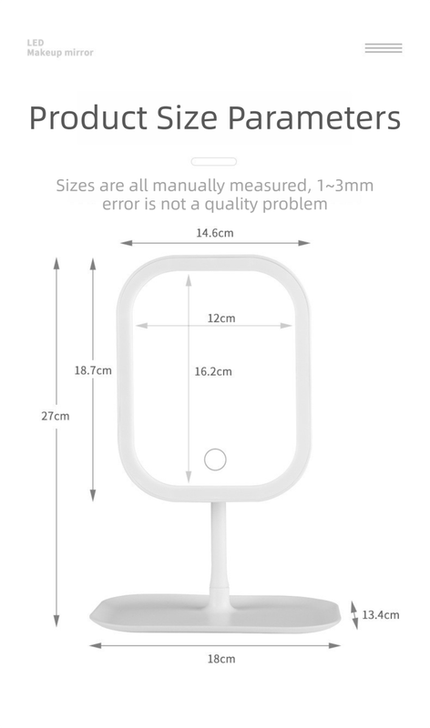 Portable LED Makeup Mirror with Integrated Fill Light & Storage Chassis view 5