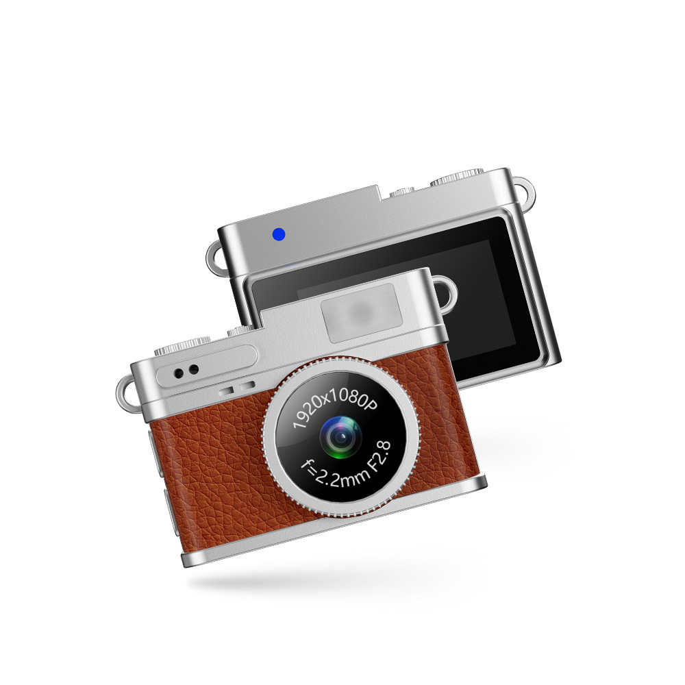 Retro Style Ultra-Mini Thumb Cam for Vlogging (Brown) - Portable Digital Photo
