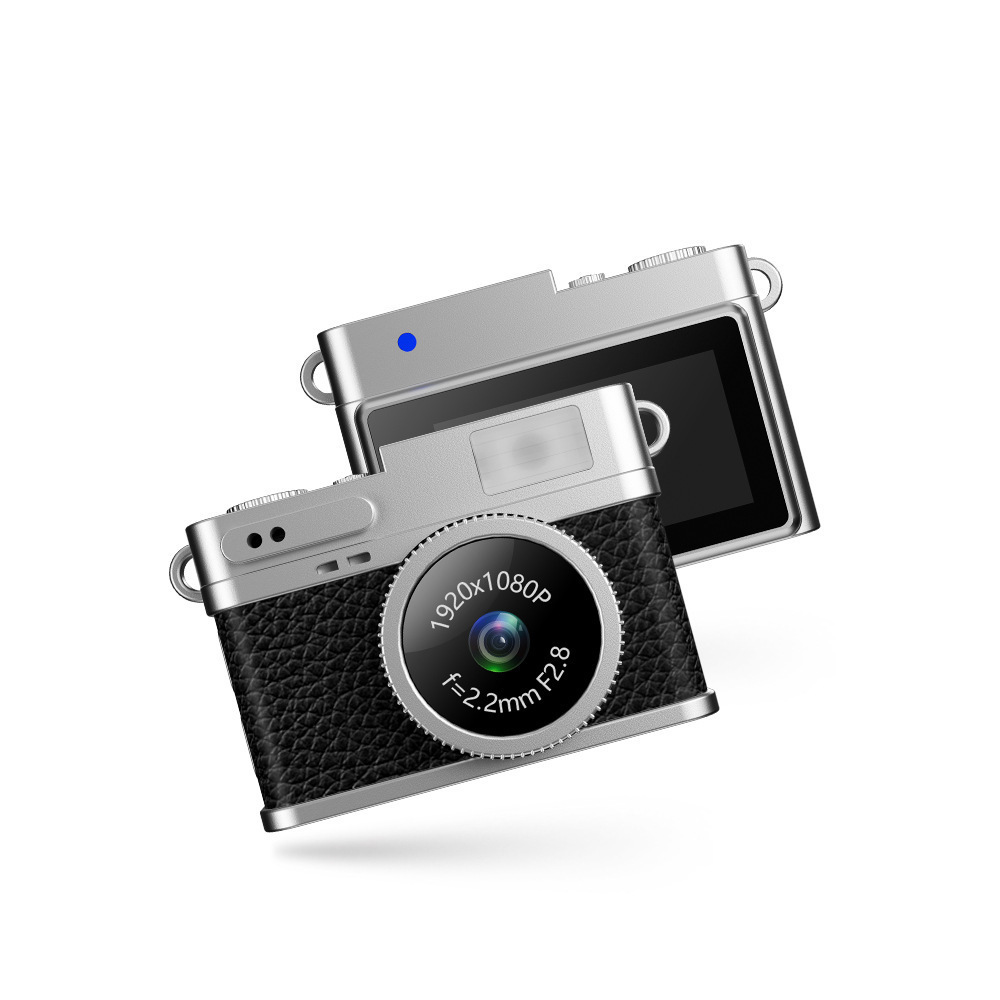Retro Style Ultra-Mini Thumb Cam for Vlogging (Black) - Portable Digital Photo